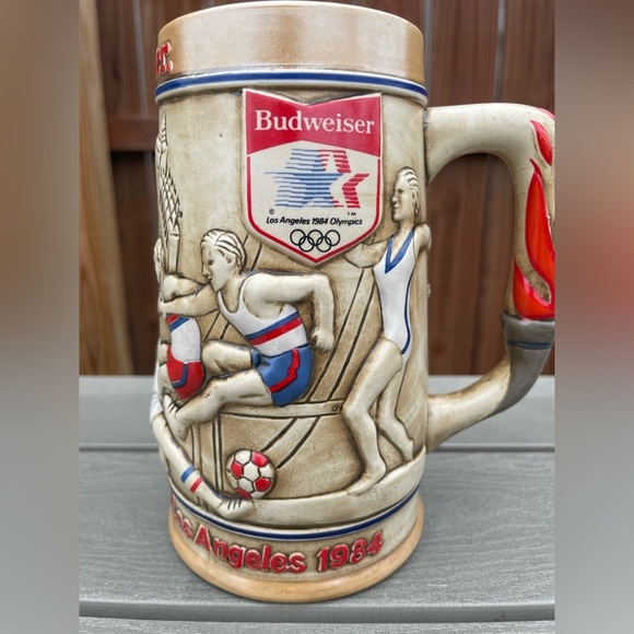 1984 LA Summer Olympics games Budweiser Stein beer Mug collectible holiday gift - Picture 8 of 12